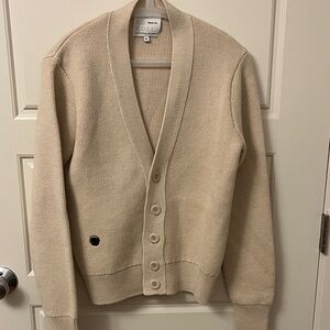 Cozy Knit Button-Front Cardigan in Cream